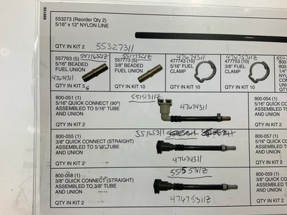 Needa Parts 999159 Nylon Fuel Line Repair Kit
