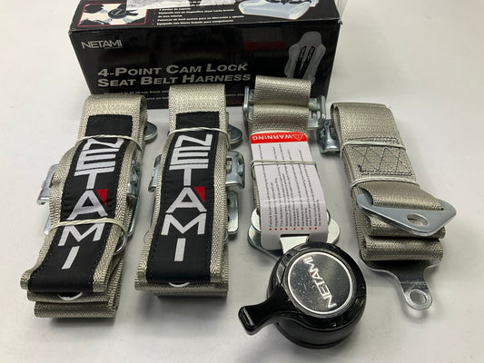 Netami 25-0045 4-Point Cam Lock Seat Belt Harness - Gray