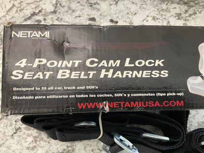 Netami 25-0045 Black 4 Point Cam Lock Seat Belt Harness