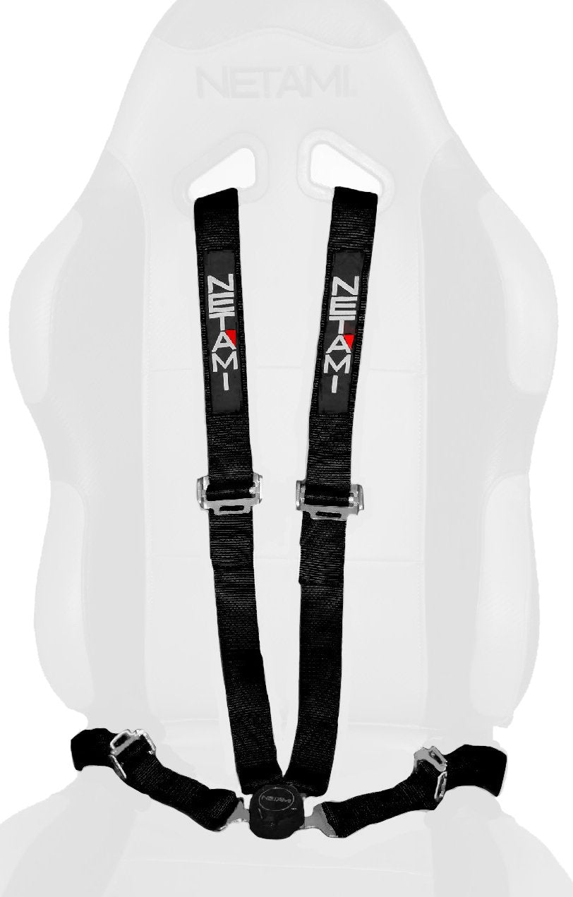 Netami 25-0045 Black 4 Point Cam Lock Seat Belt Harness