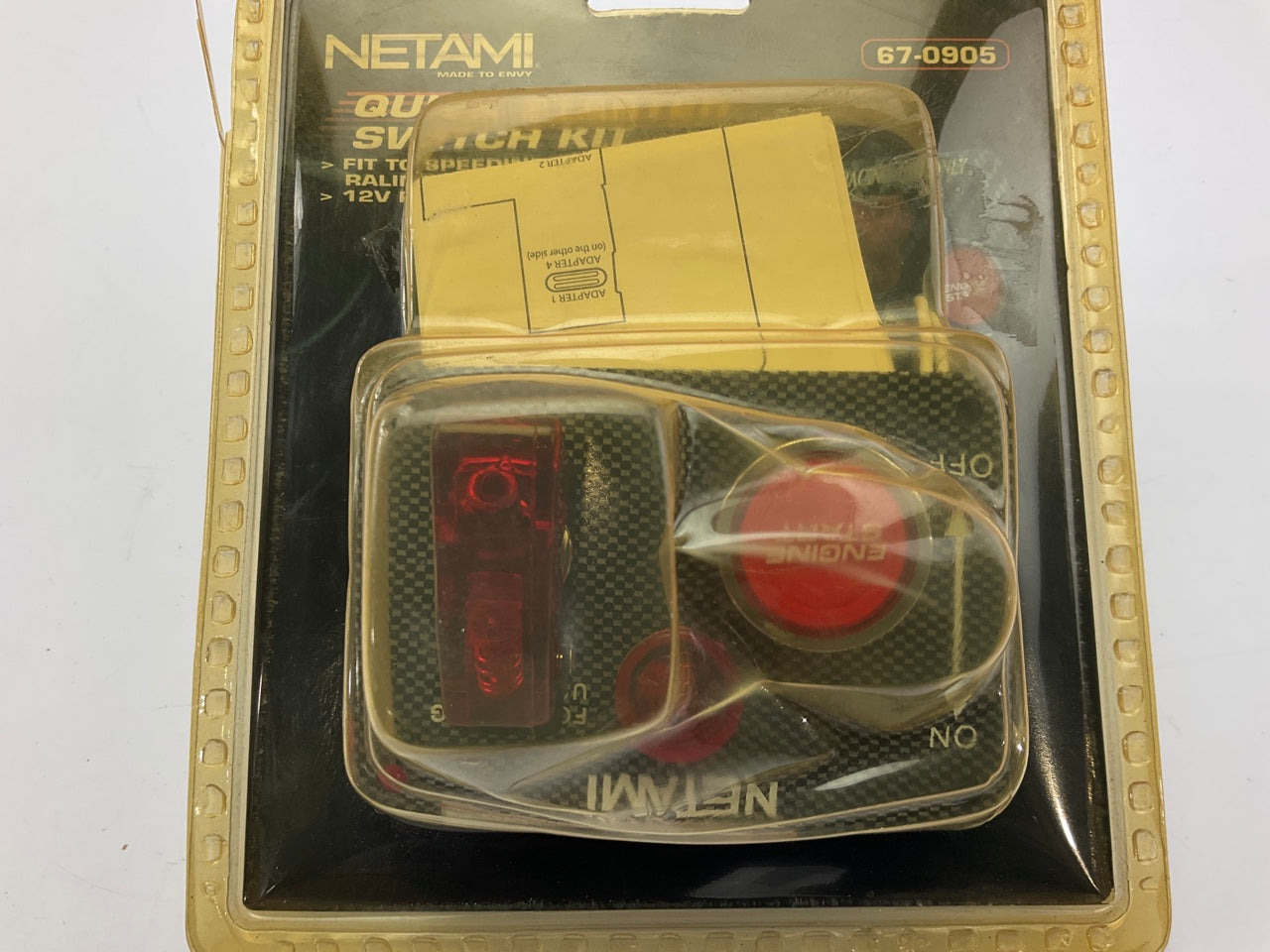 Netami 67-0905 Carbon Fiber Engine Push Start Switch Panel With Button For Race