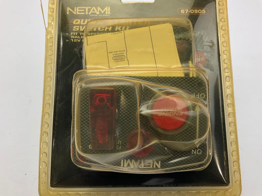 Netami 67-0905 Carbon Fiber Engine Push Start Switch Panel With Button For Race