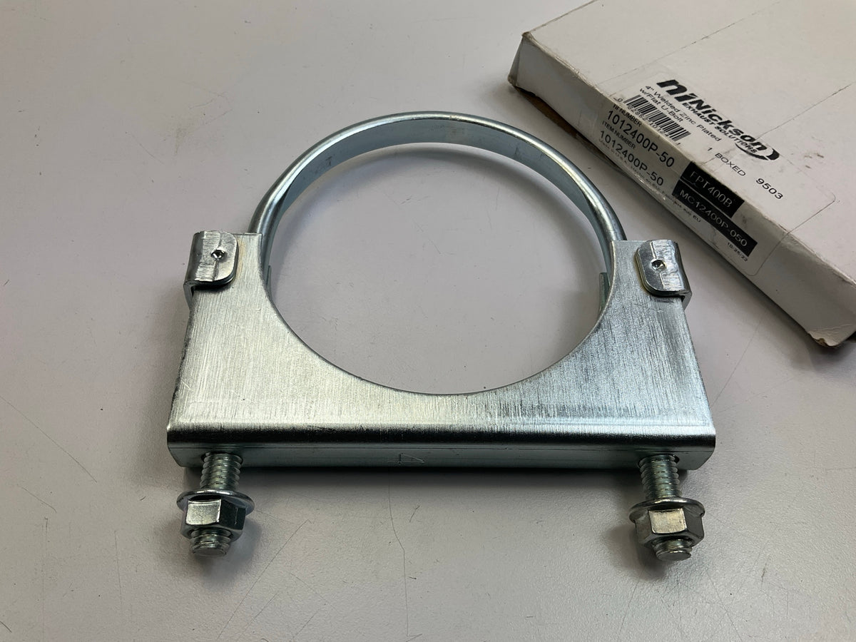 Nickson 1012400P-50 4 Inch Exhaust Saddle Clamp, Zinc-Plated 4''