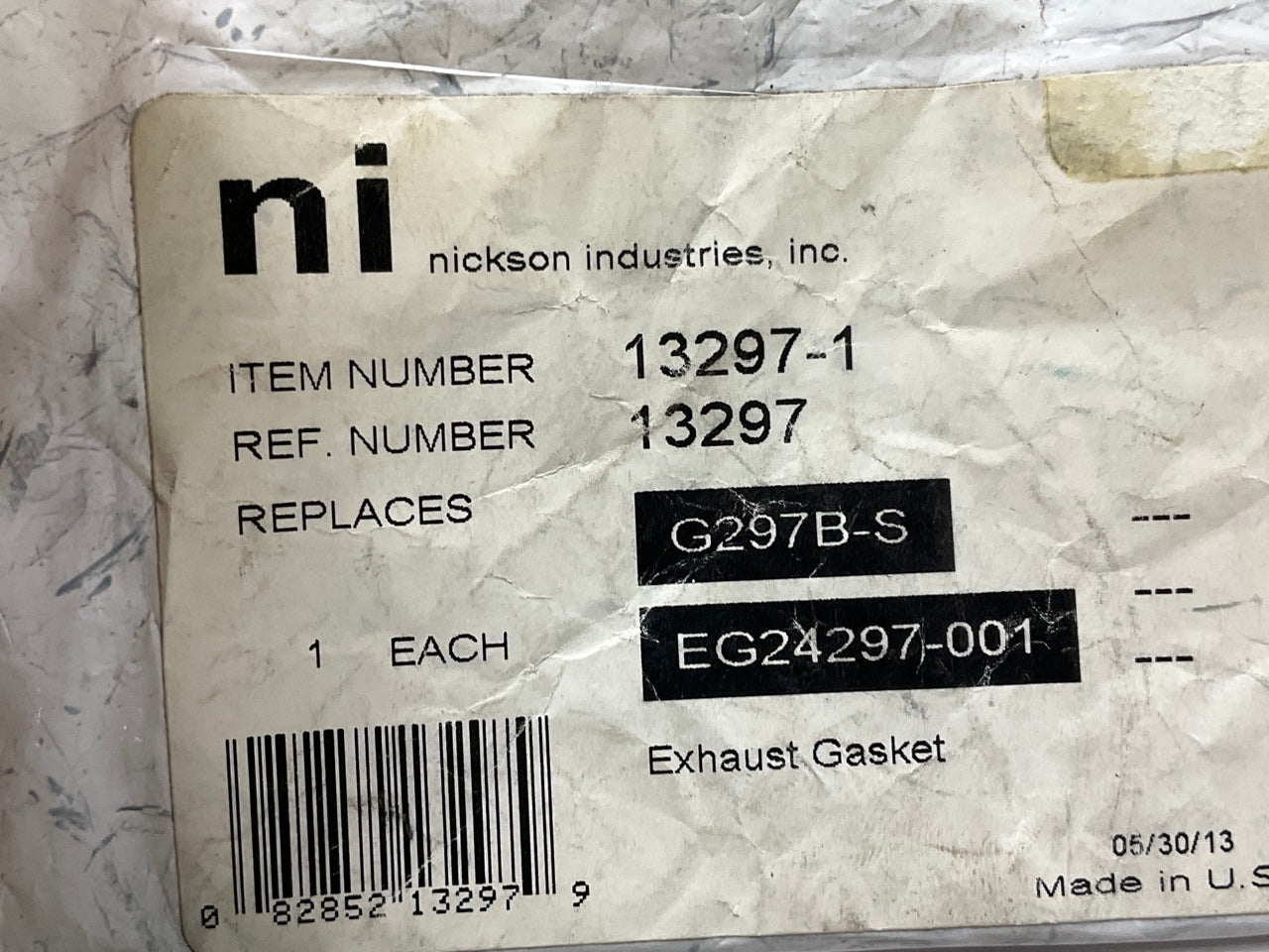 Nickson 13297-1 Exhaust Pipe Flange Gasket