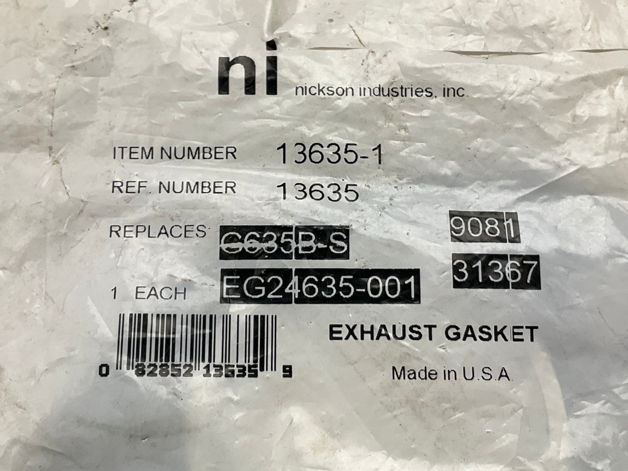 Nickson 13635-1 Exhaust Pipe Flange Gasket