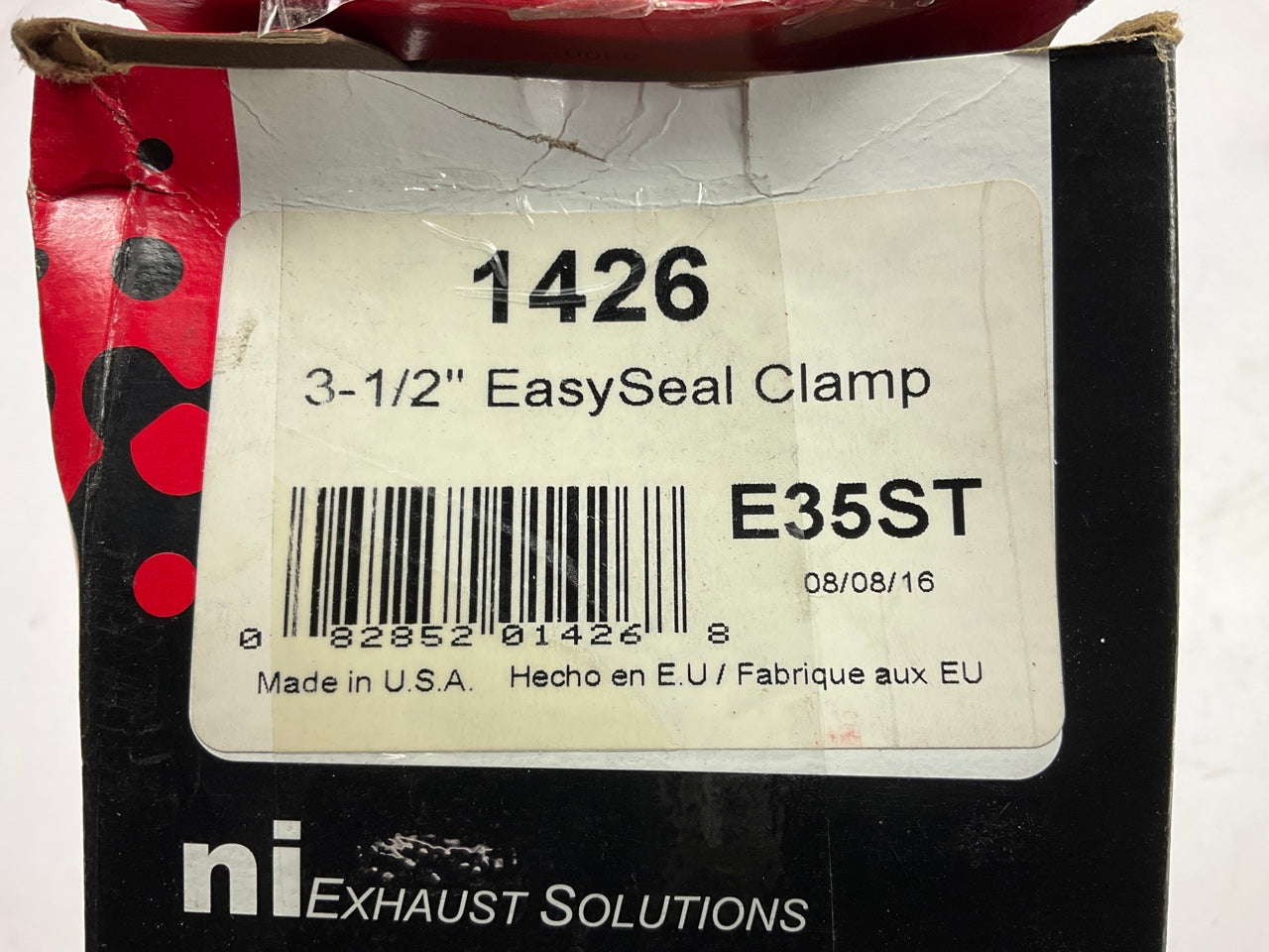 Nickson 1426 3-1/2'' Easy-Seal Exhaust Band Clamp, Stainless Steel E35ST