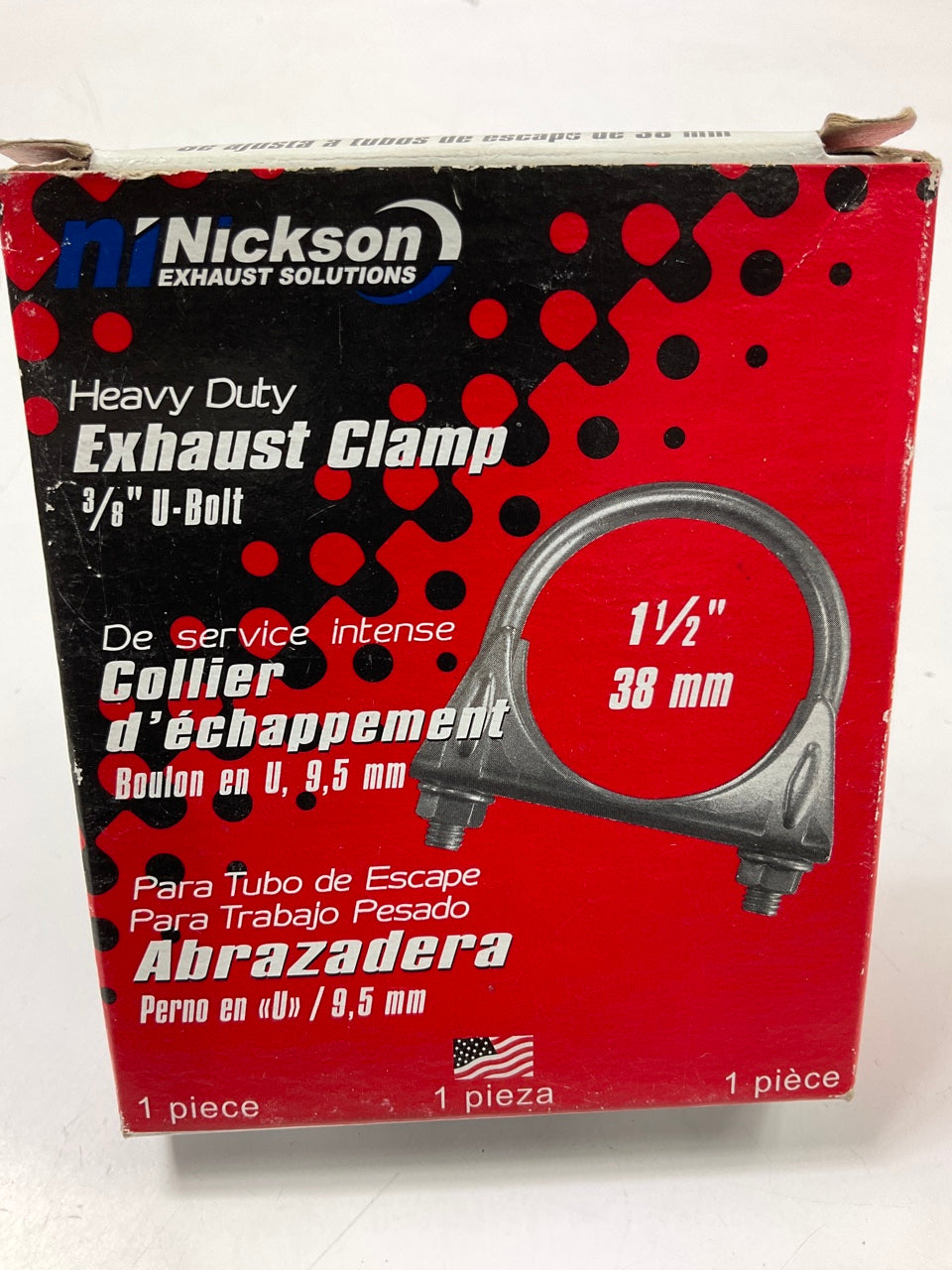 Nickson 17120 Heavy Duty Exhaust Clamp 1-1/2'', With 3/8'' U-Bolts