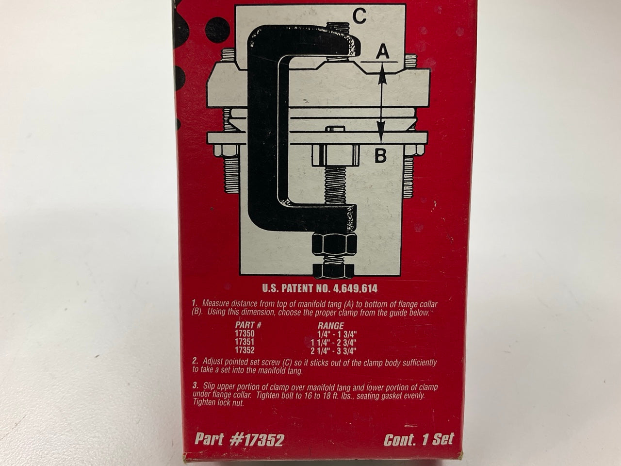 Nickson 17352 Exhaust Manifold Clamp A Stud Repair Kit - 2-1/4 To 3-3/4''