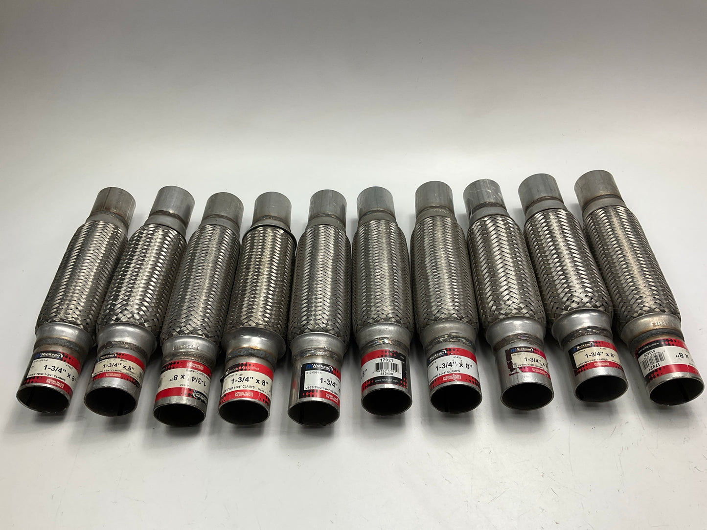 (10) Nickson 17921 Exhaust Flex Tube Connector 1-3/4'' Straight Adapter, 12'' Long