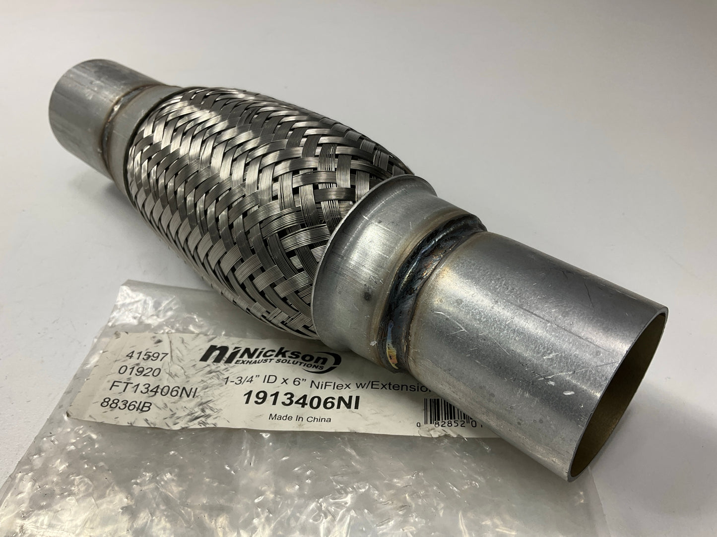 Nickson 1-3/4'' X 10'' Universal Stainless Steel Exhaust Flex Tube Connector