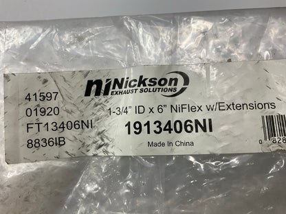 Nickson 1-3/4'' X 10'' Universal Stainless Steel Exhaust Flex Tube Connector