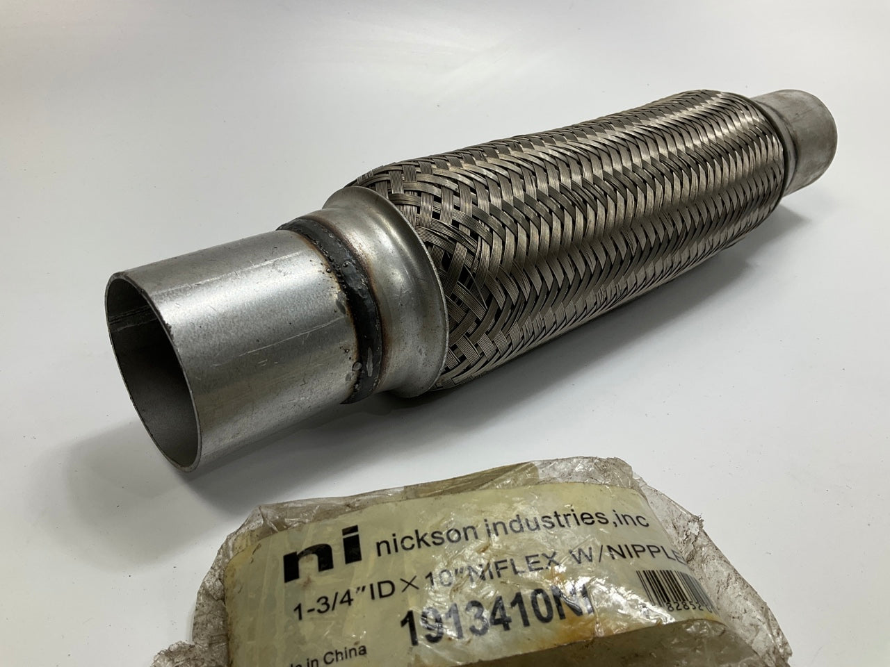 Nickson 1-3/4'' X 10'' Universal Stainless Steel Exhaust Flex Tube Connector