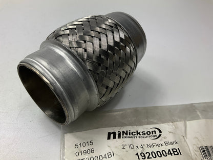 Nickson 1920004BI 2'' X 4'' Universal Stainless Steel Exhaust Flex Tube Connector.