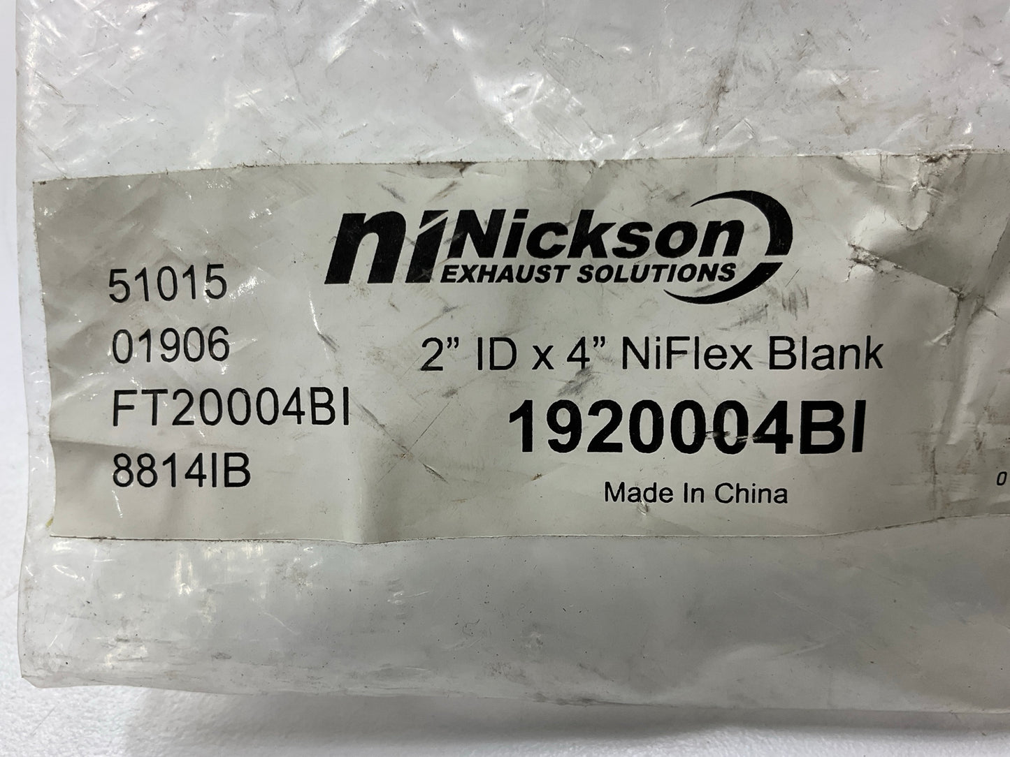 Nickson 1920004BI 2'' X 4'' Universal Stainless Steel Exhaust Flex Tube Connector.
