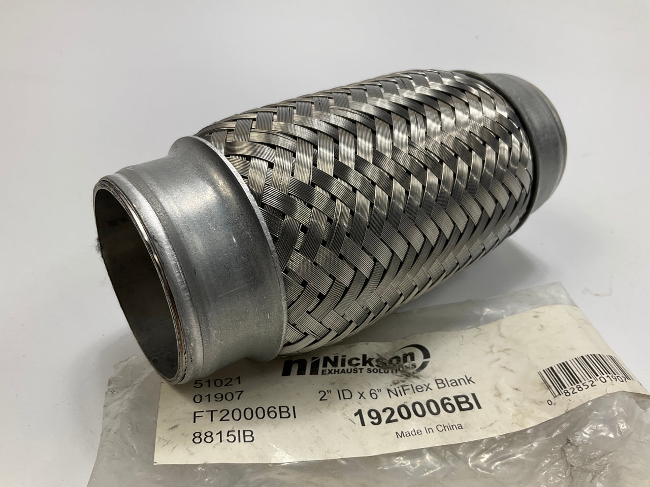 Nickson 1920006BI 2'' X 6'' Universal Stainless Steel Exhaust Flex Tube Connector