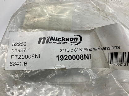 Nickson 1920008NI Exhaust Flex Connector 2'' ID X 8'' Niflex