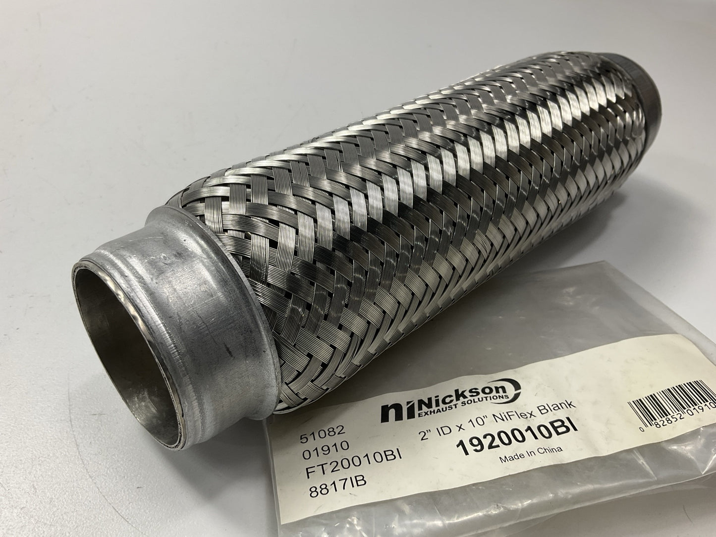 Nickson 1920010BI 2'' X 10'' Universal Stainless Steel Exhaust Flex Tube Connector