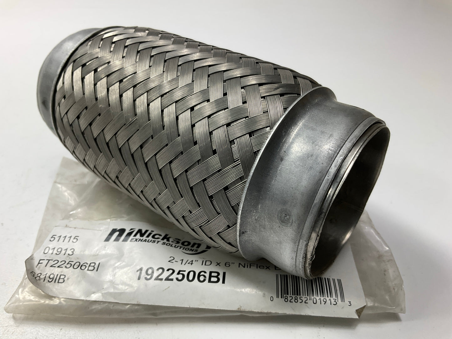 Nickson 2-1/4'' X 6'' Universal Stainless Steel Exhaust Flex Tube Connector 2.25''