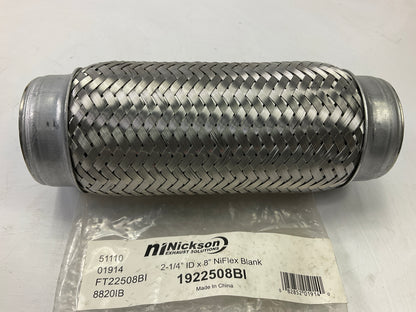 Nickson 1922508BI 2-1/4'' X 8'' Universal Stainless Steel Exhaust Flex  Connector