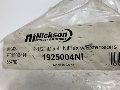 Nickson 2-1/2'' X 4'' Universal Stainless Steel Exhaust Flex Tube Connector