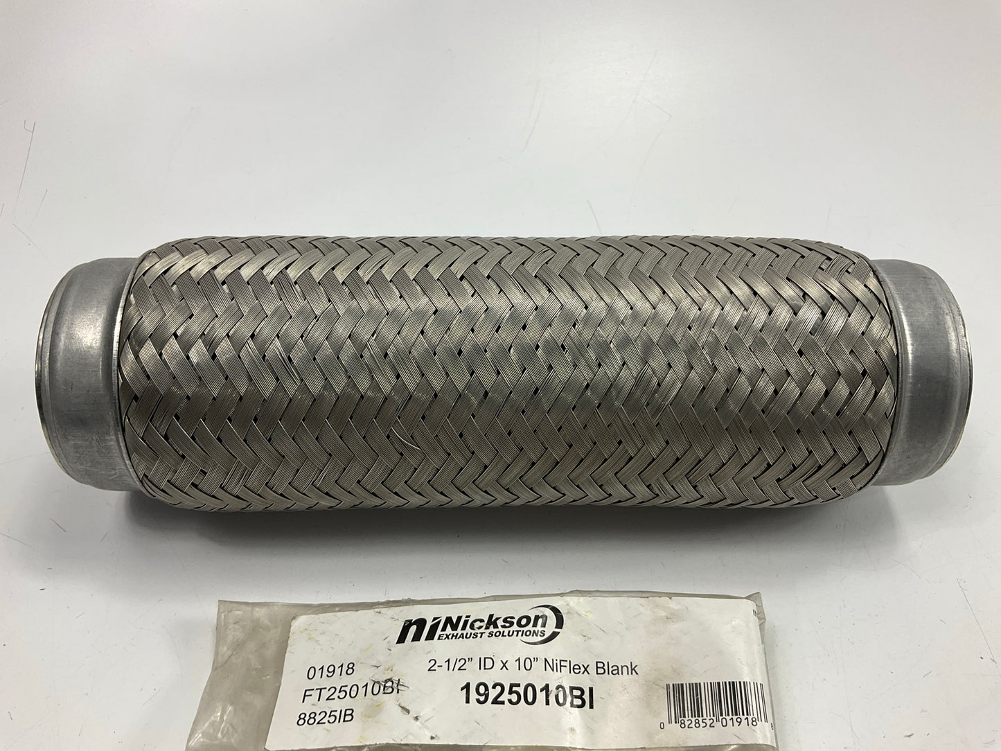 Nickson 2-1/2'' ID X 10'' Universal Stainless Steel Exhaust Flex Tube Connector