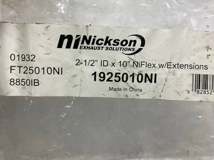 Nickson 2-1/2''x10'' Universal Stainless Steel Exhaust Flex Tube Connector (2.5'')