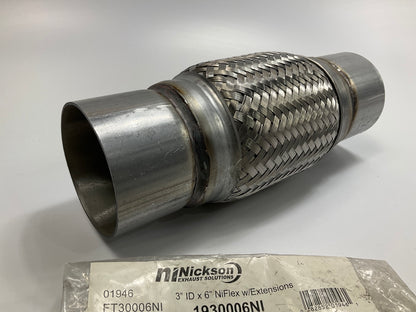 Nickson 1930006NI 3'' X 6'' Universal Stainless Steel Exhaust Flex Tube Connector