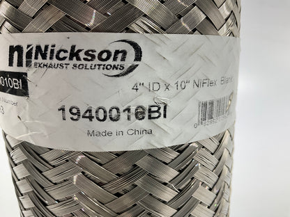 Nickson 4'' X 10'' Universal Stainless Steel Exhaust Flex Tube Connector HD Truck