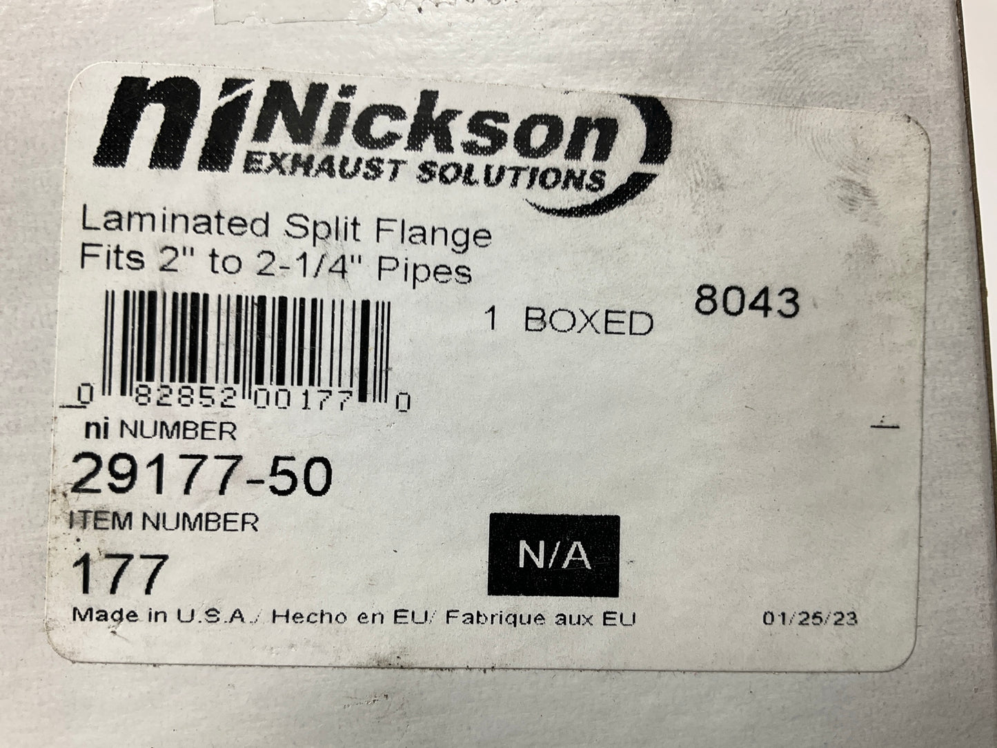Nickson 29177 Laminated Split Exhaust Flange For 2'' To 2-1/4'' Pipes
