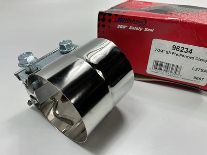 Nickson 96234 2-3/4'' Pre-Formed Exhaust Clamp, Stainless Steel