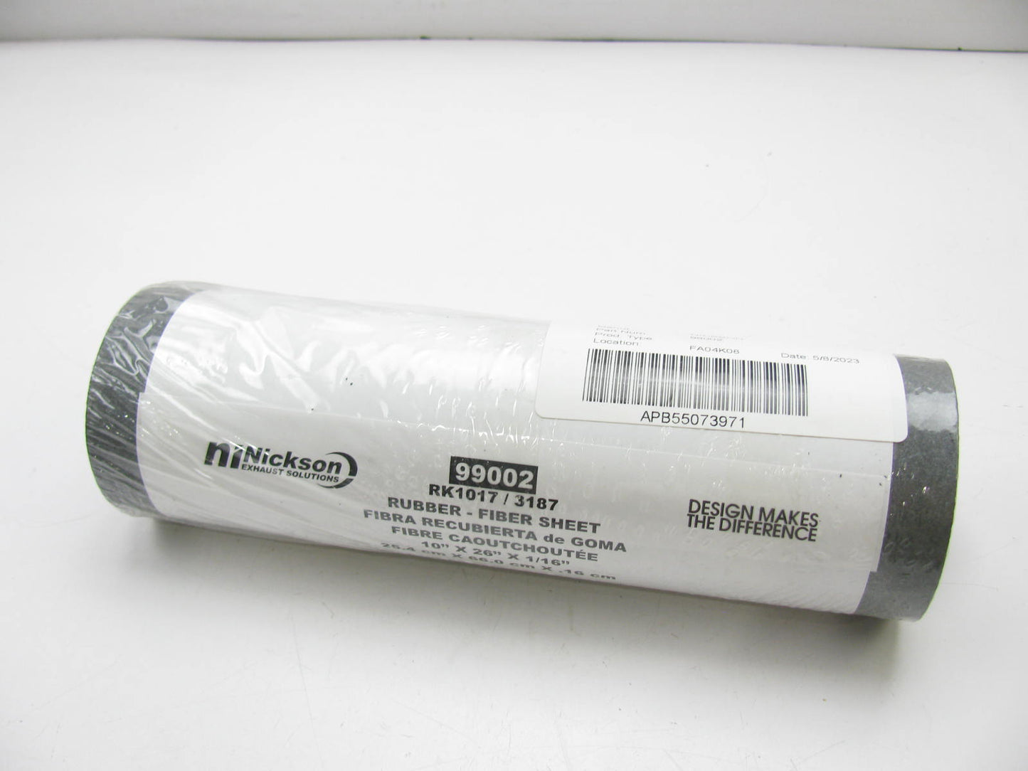 Nickson 99002 Rubber Fiber Gasket Material 10''L X 26''W X 1/16''H