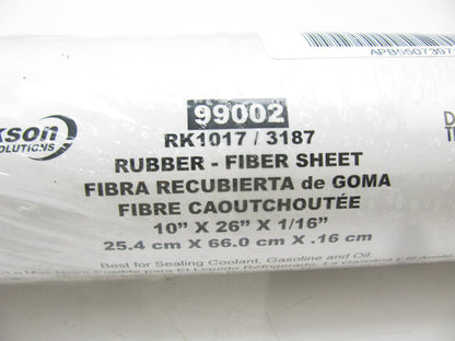 Nickson 99002 Rubber Fiber Gasket Material 10''L X 26''W X 1/16''H
