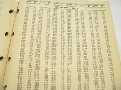 Niehoff 1405 Fuel System Emission Control Catalog Interchange - 1992, 65 Pages