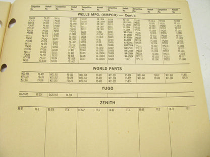 Niehoff 1405 Fuel System Emission Control Catalog Interchange - 1992, 65 Pages