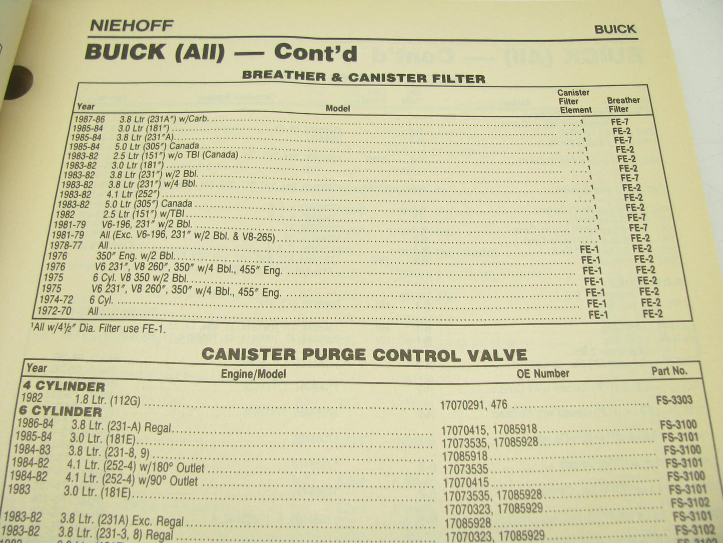 Niehoff 92-EC Fuel Systems Emissions Controls Catalog - 1992 Weatherly #602,660