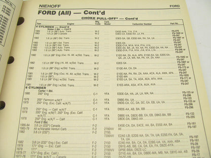 Niehoff 92-EC Fuel Systems Emissions Controls Catalog - 1992 Weatherly #602,660