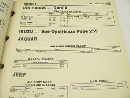 Niehoff 92-EC Fuel Systems Emissions Controls Catalog - 1992 Weatherly #602,660