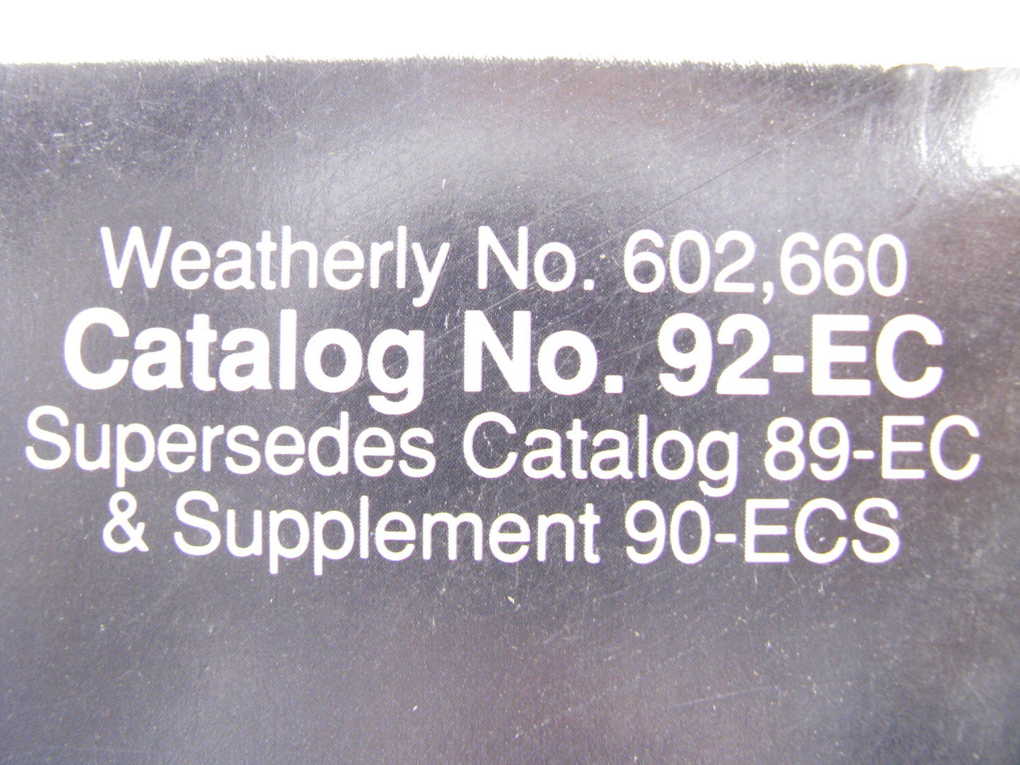 Niehoff 92-EC Fuel Systems Emissions Controls Catalog - 1992 Weatherly #602,660