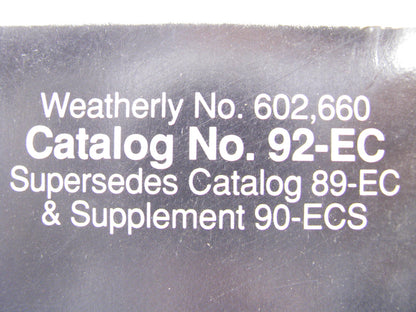 Niehoff 92-EC Fuel Systems Emissions Controls Catalog - 1992 Weatherly #602,660