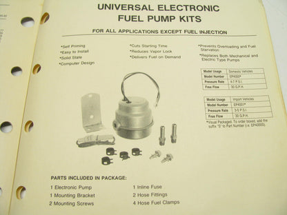 Niehoff 93-FPS Fuel Pump Auto Parts Catalog Supplement 1993-1994, 23 Pages