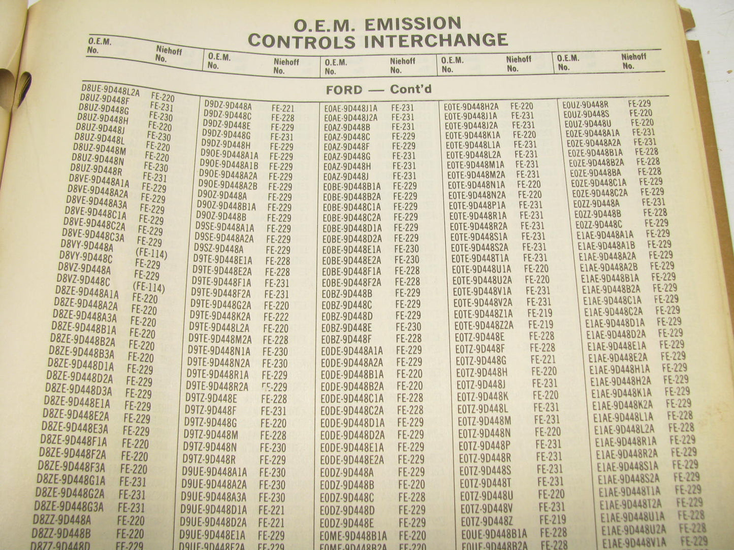 Niehoff 94-EC Fuel Systems Emissions Control Catalog Weatherly #602.660 526 PGS