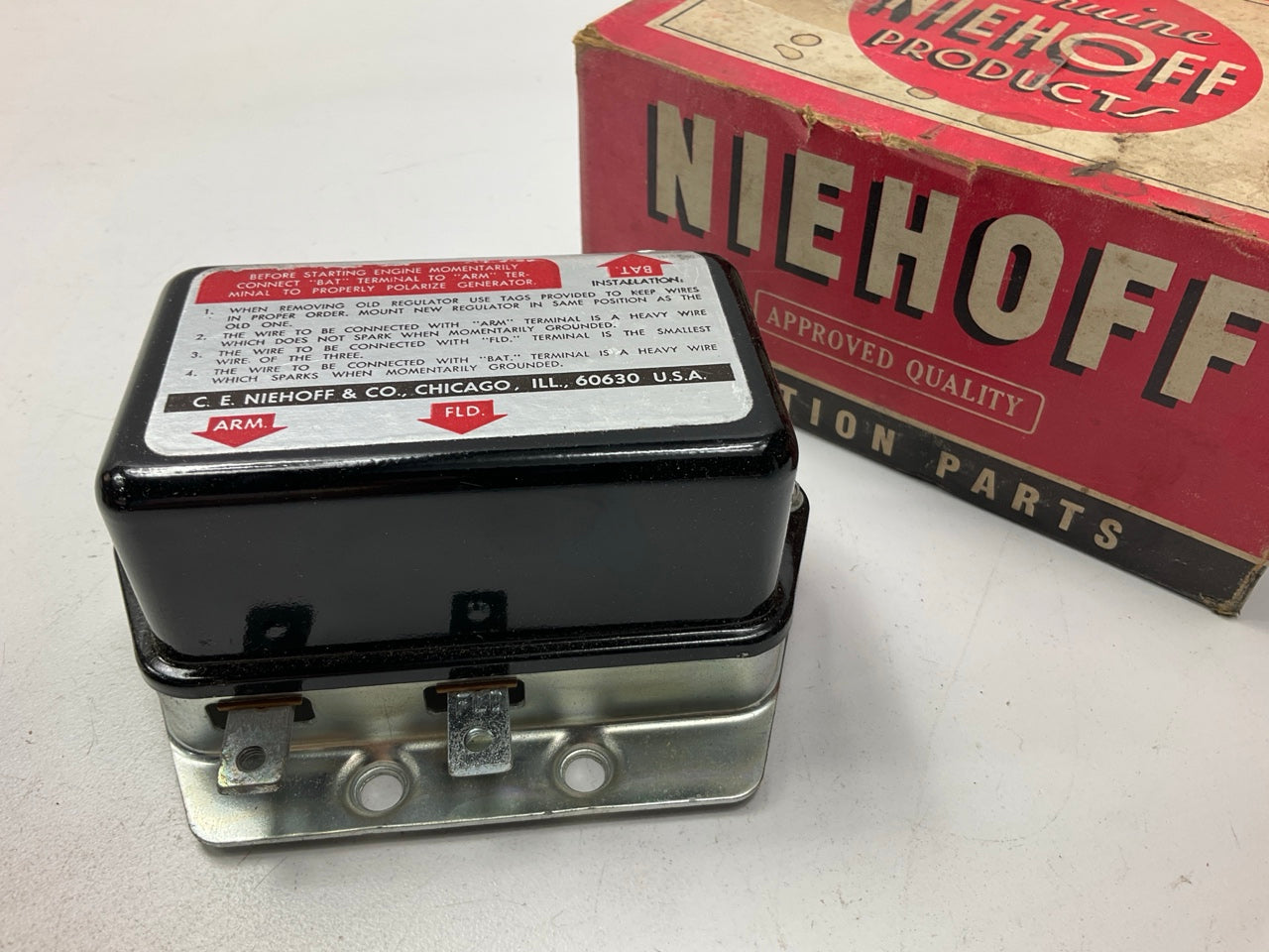 Vintage Niehoff AL-156 Voltage Regulator - 6 Volts, Positive Ground