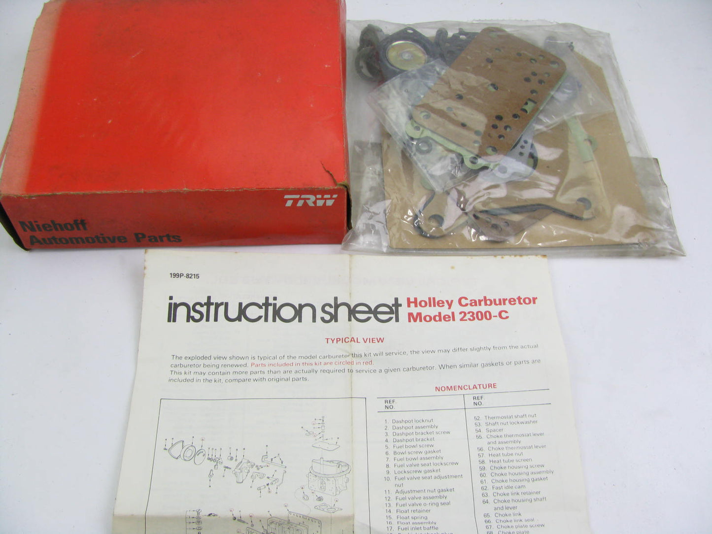Niehoff CK-458 Carburetor Rebuild Kit 1969-72 Mopar For Holley 2-BBL Model 2300C