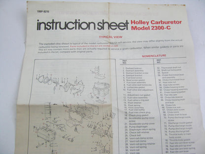 Niehoff CK-458 Carburetor Rebuild Kit 1969-72 Mopar For Holley 2-BBL Model 2300C
