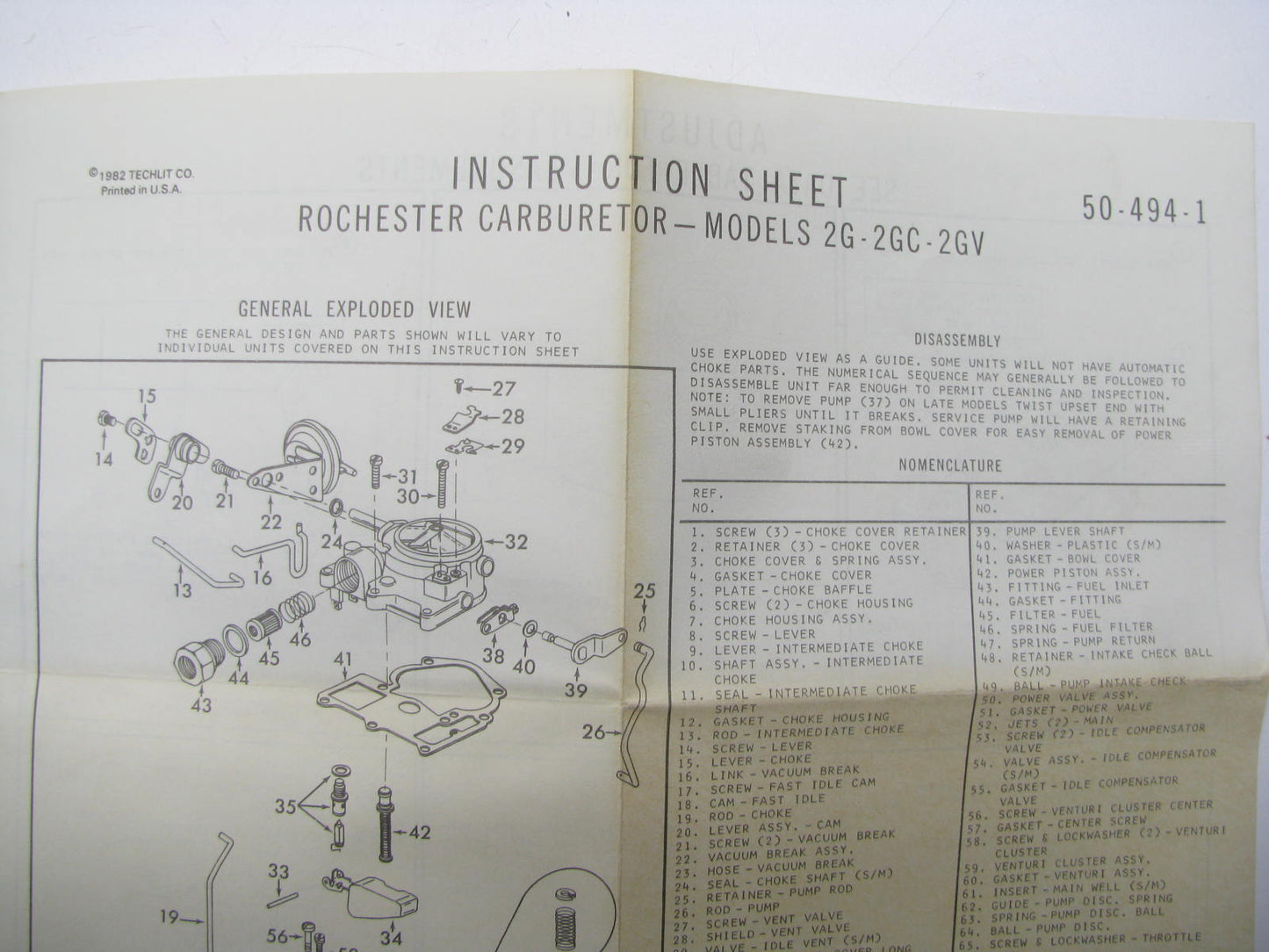 Niehoff CK-513A Carburetor Rebuild Kit 1970-1974 GM Rochester 2G 2GC 2GV
