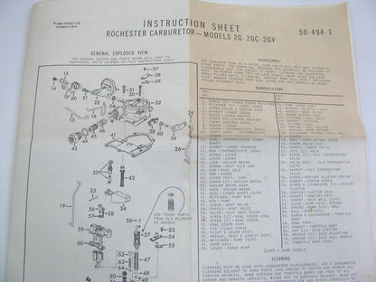 Niehoff CK-608A Carburetor Rebuild Kit - Rochester 2-BBL