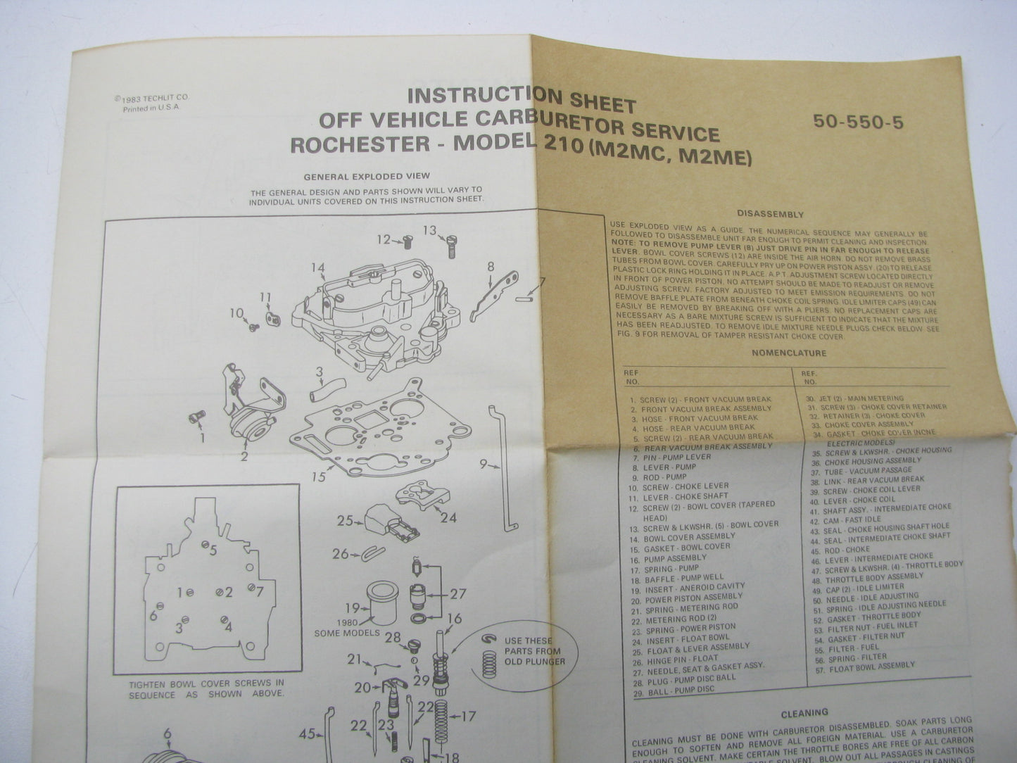 Niehoff CK-729 Carburetor Rebuild Kit for 1979 GM Rochester 2-BBL M2MC M2ME