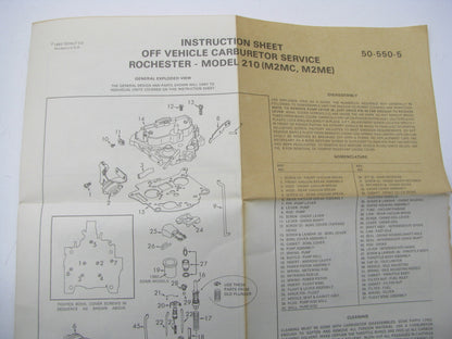 Niehoff CK-729 Carburetor Rebuild Kit for 1979 GM Rochester 2-BBL M2MC M2ME