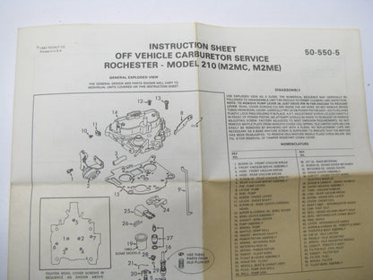 Niehoff CK-764 Carburetor Rebuild Kit 1977-82 GM Rochester 2-BBL M2MC M2ME