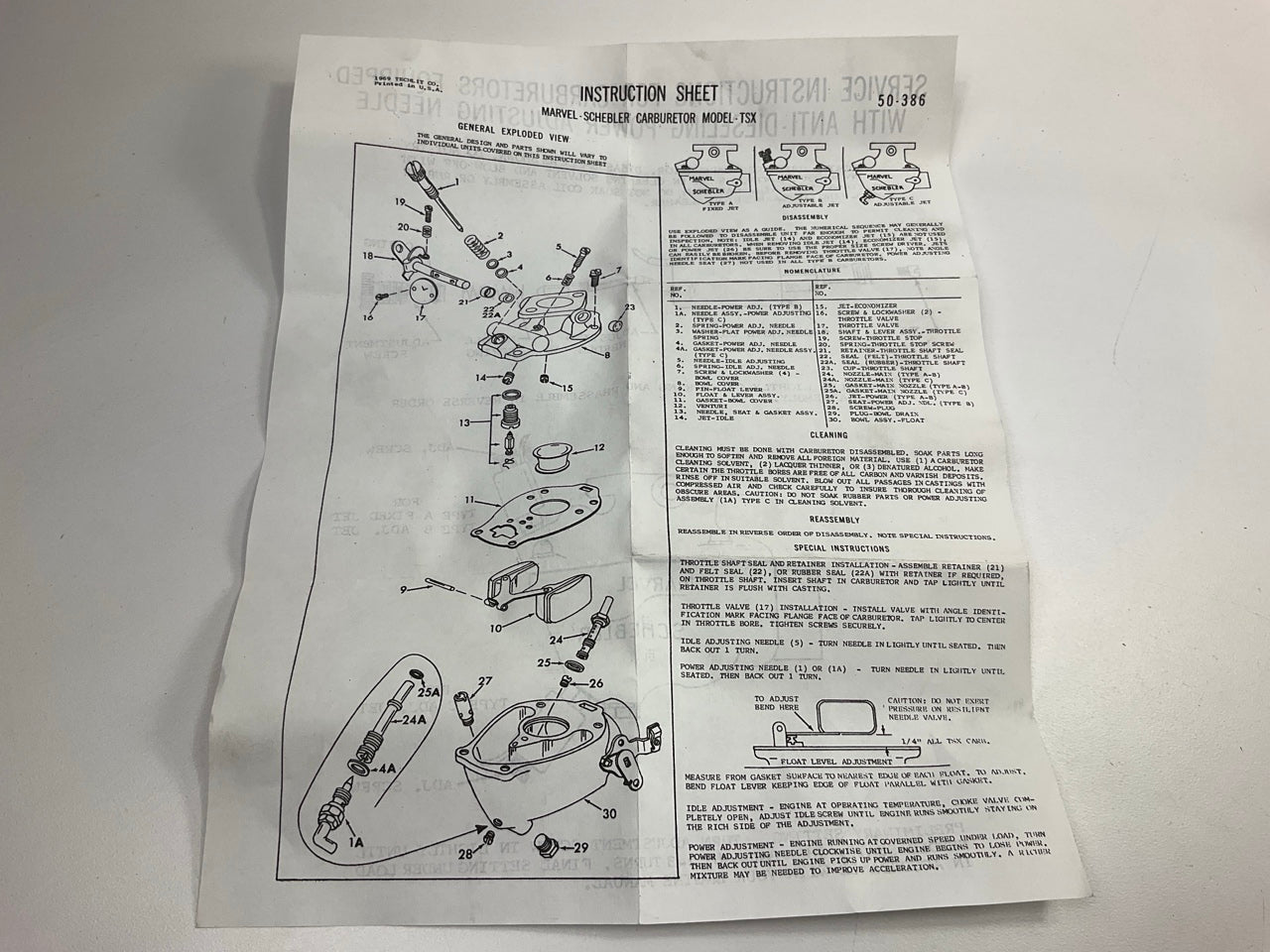 Niehoff CK-8505 Carburetor Rebuild Kit - AG Marvel Schebler Model TSX